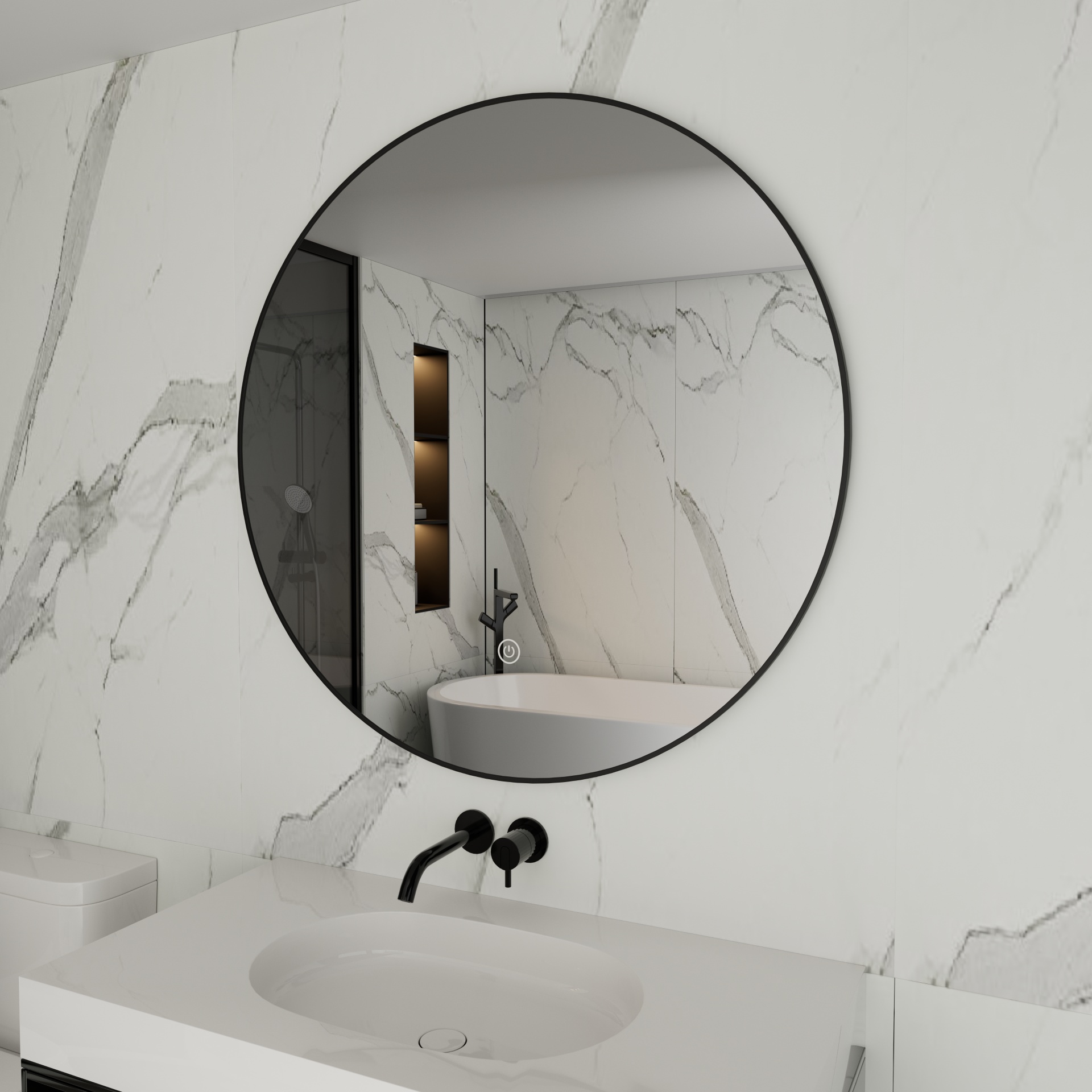 Round Bathroom Mirror With Led Lights