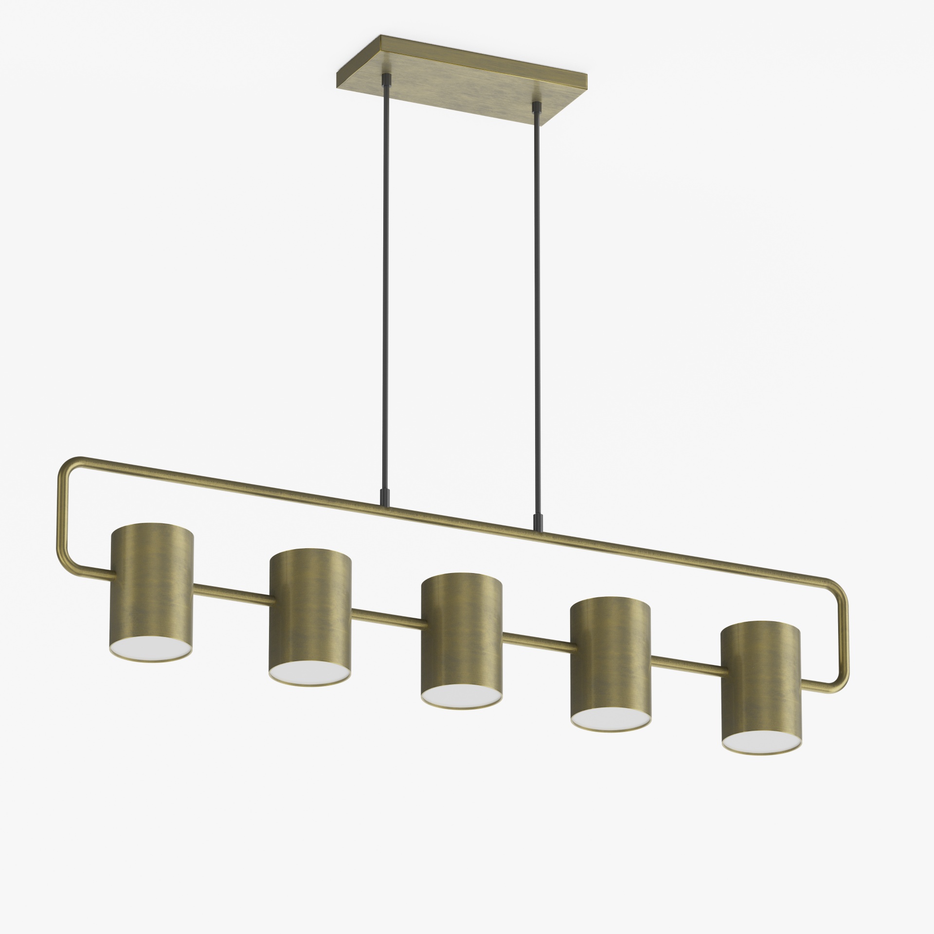 Modern Brass Linear Chandelier