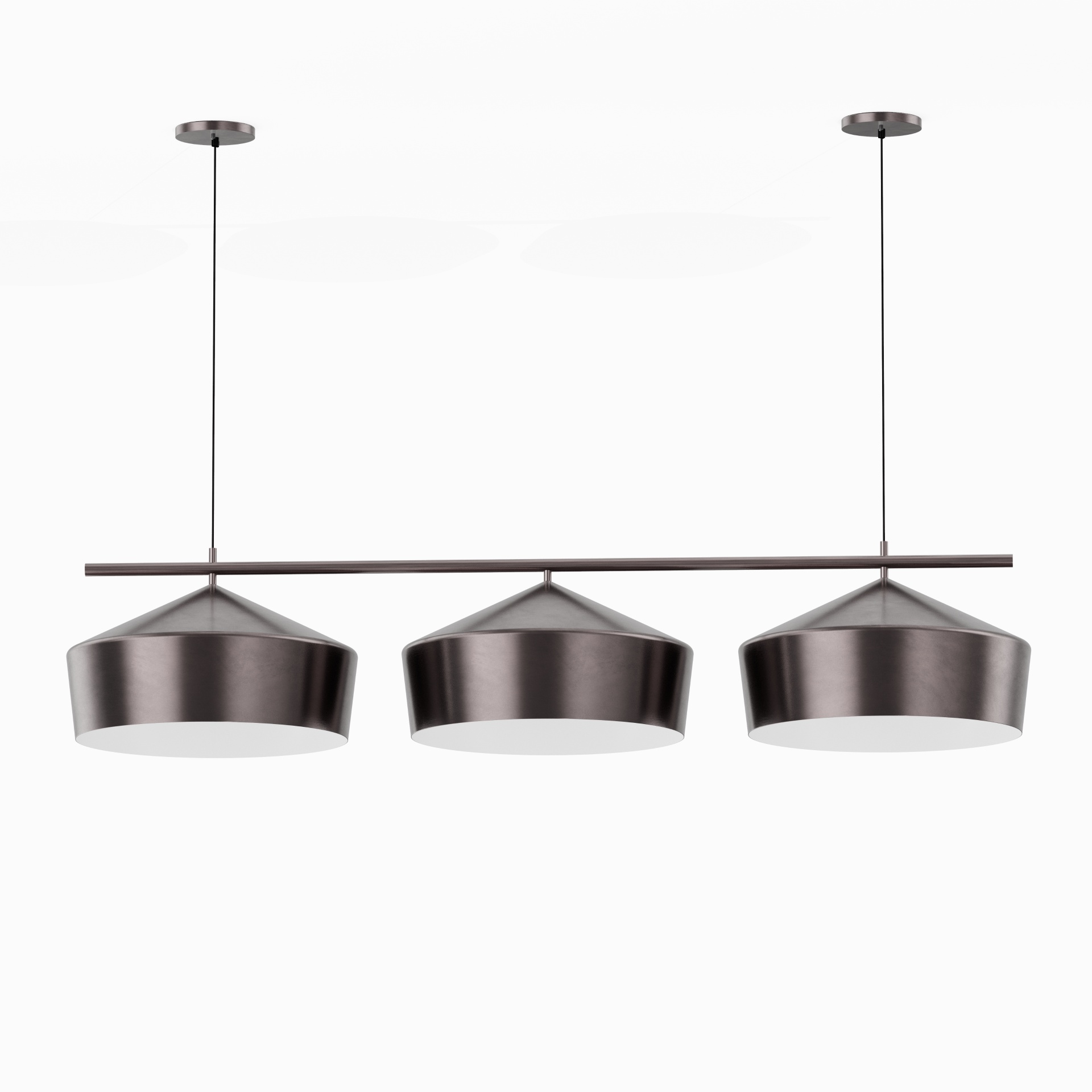 Adjustable Height 3-Light With Metal Pendant Light