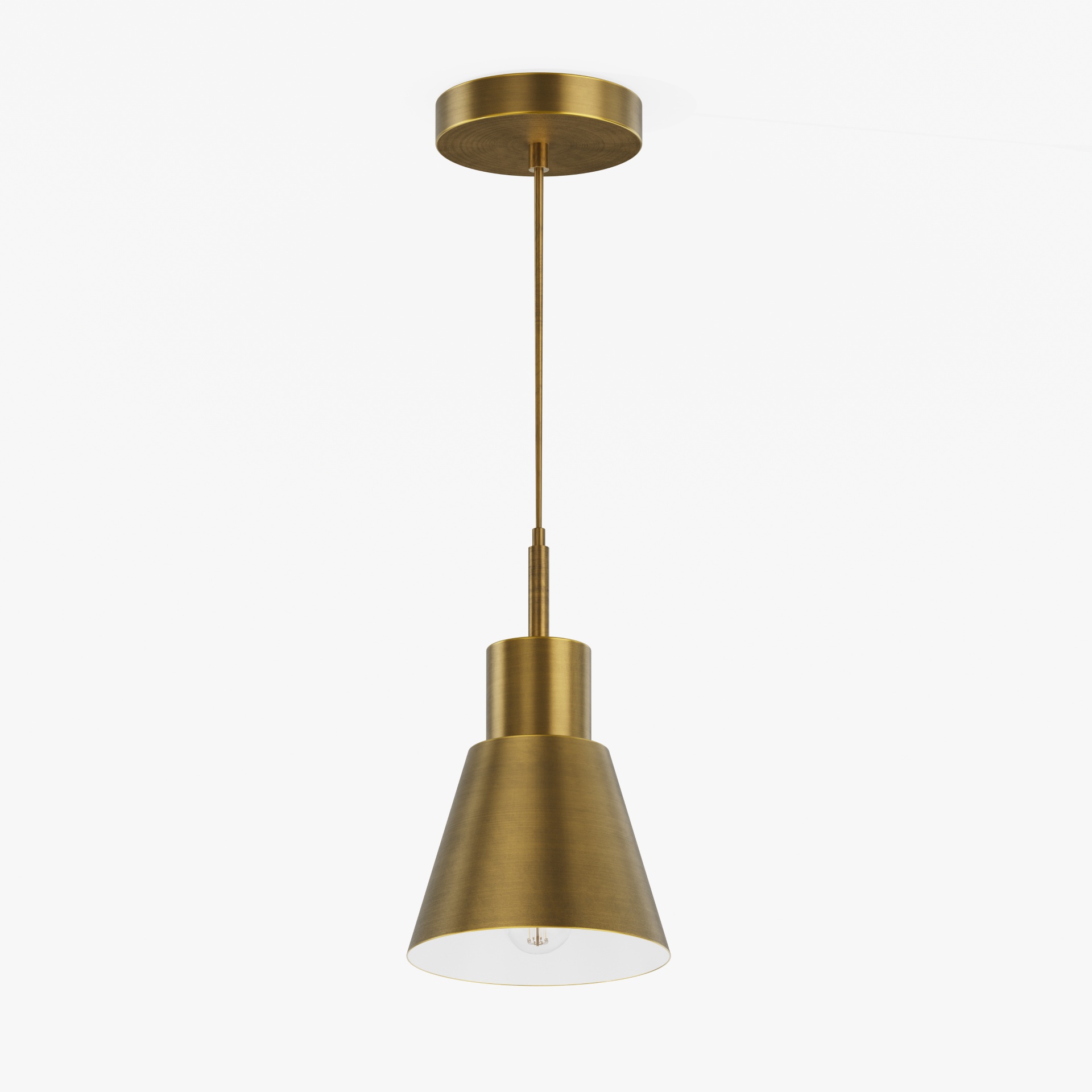 Brushed Gold Conical Minimalist Pendant Light