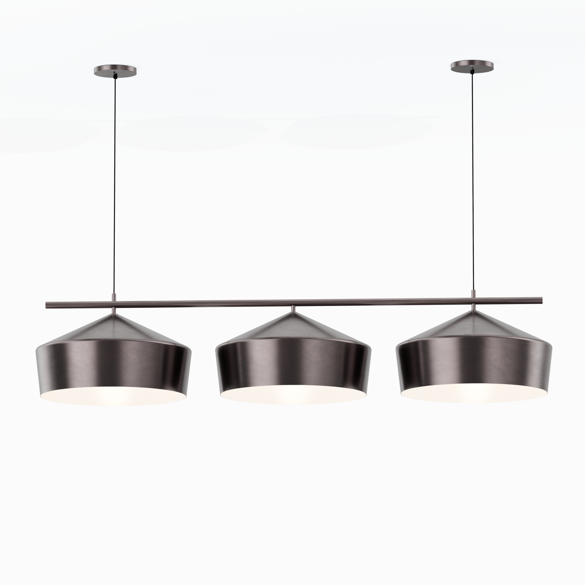 Adjustable Height 3-Light With Metal Pendant Light
