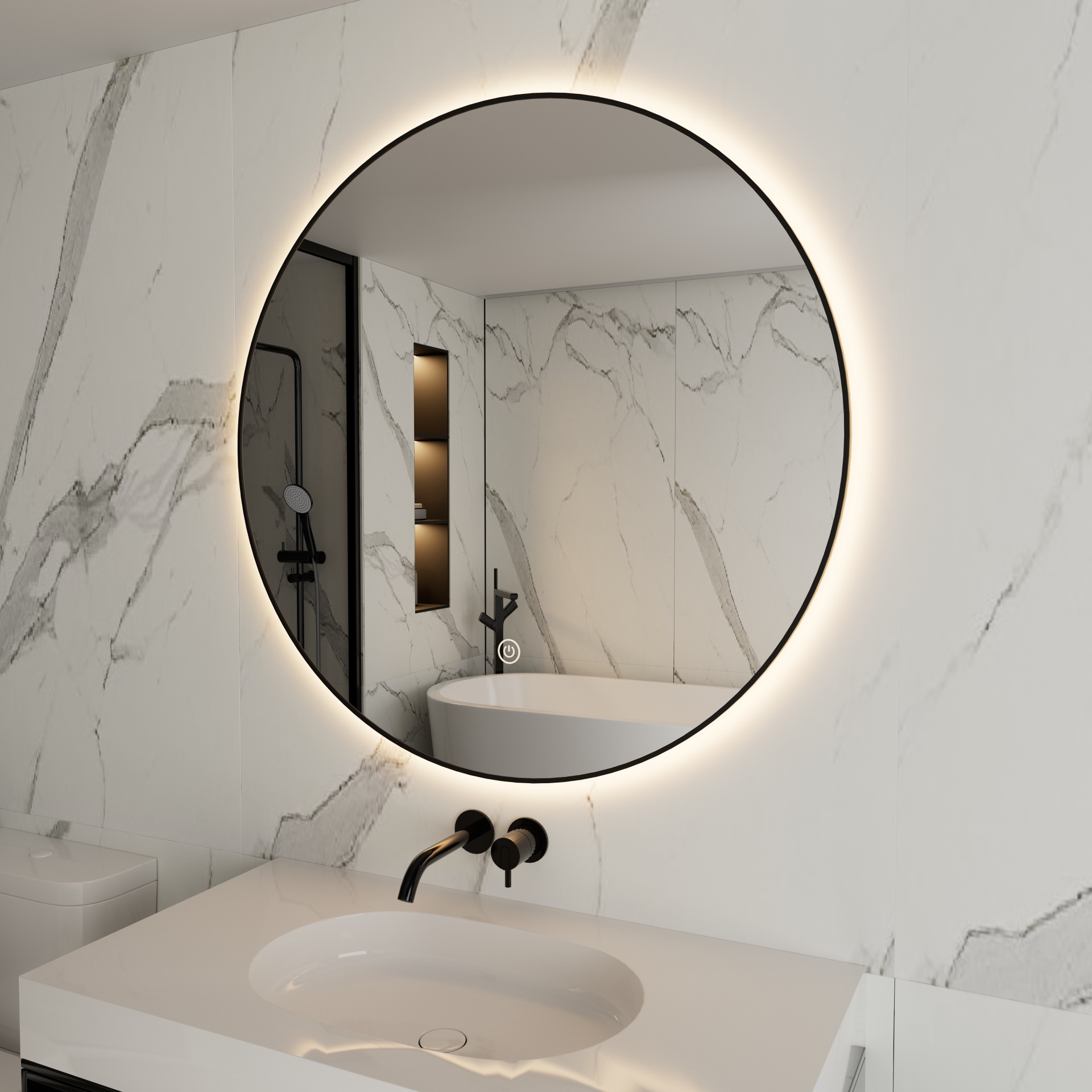 Round Bathroom Mirror With Led Lights