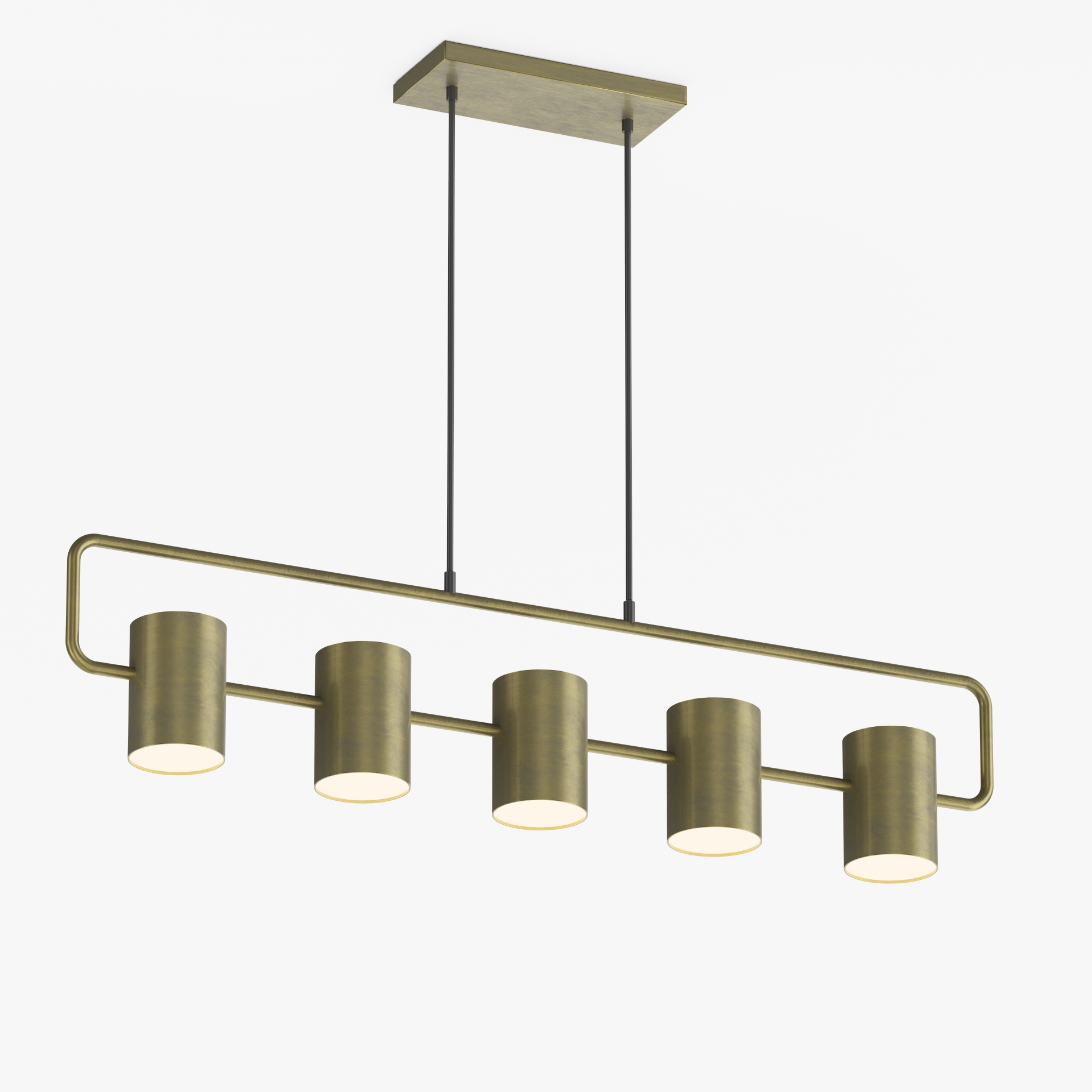 Modern Brass Linear Chandelier