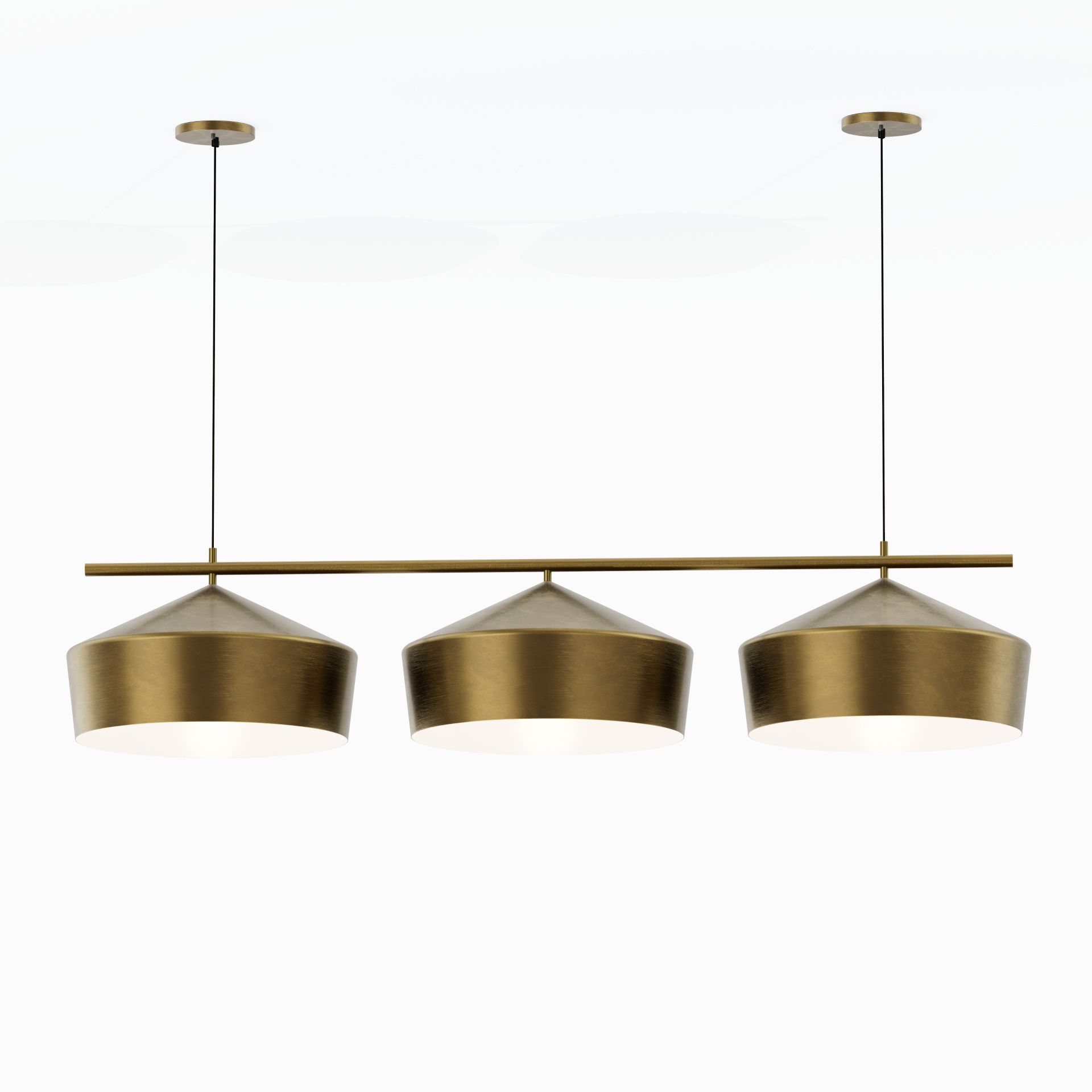 Adjustable Height 3-Light With Metal Pendant Light