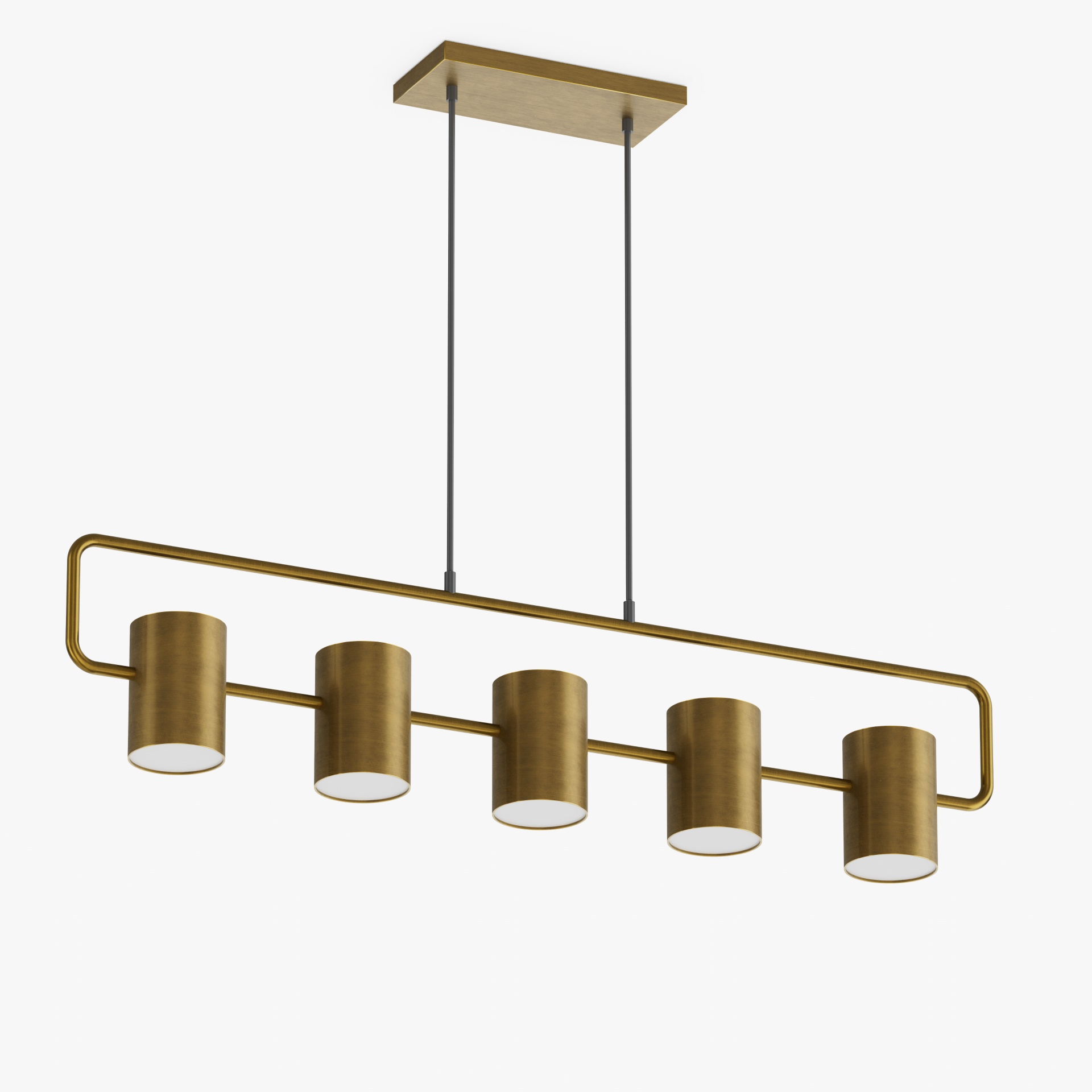Modern Brass Linear Chandelier