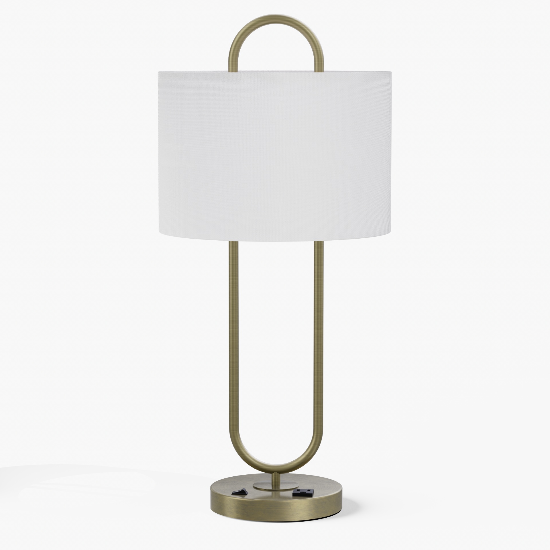 U-Shaped Brass Table Lamp