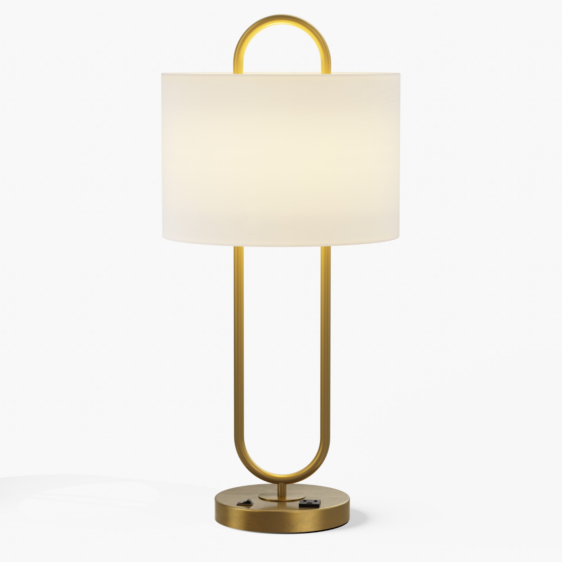 U-Shaped Brass Table Lamp