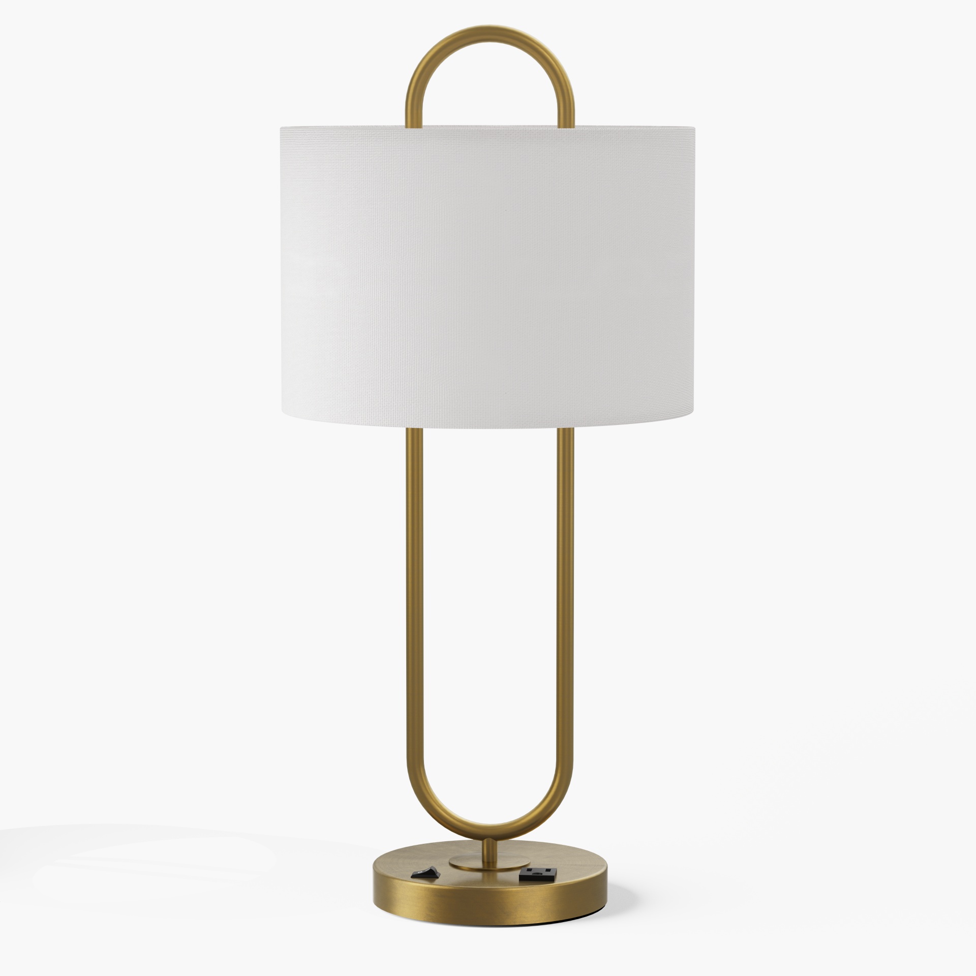 U-Shaped Brass Table Lamp