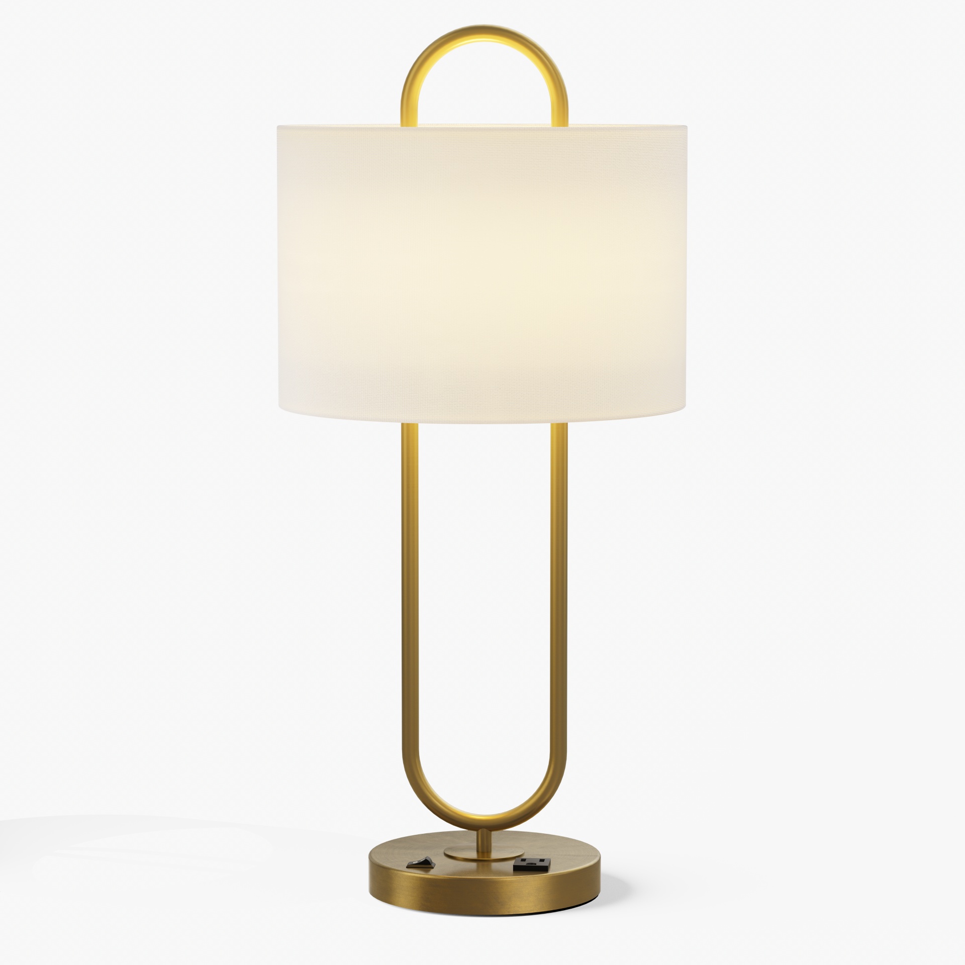 U-Shaped Brass Table Lamp