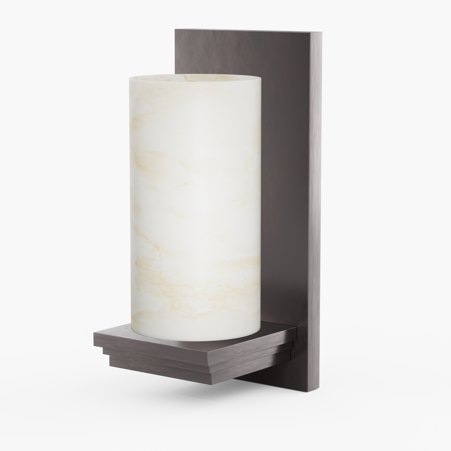 Antique Brass Alabaster Wall Sconce for Hotel Guest Rooms