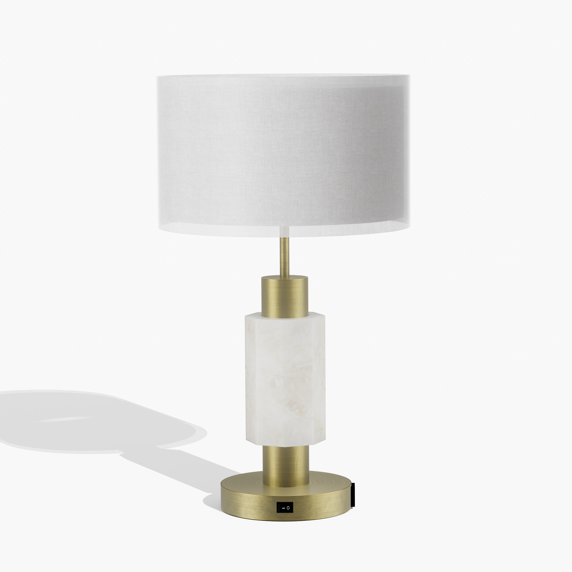 Marble Brass Hotel Guest Room Table Lamp