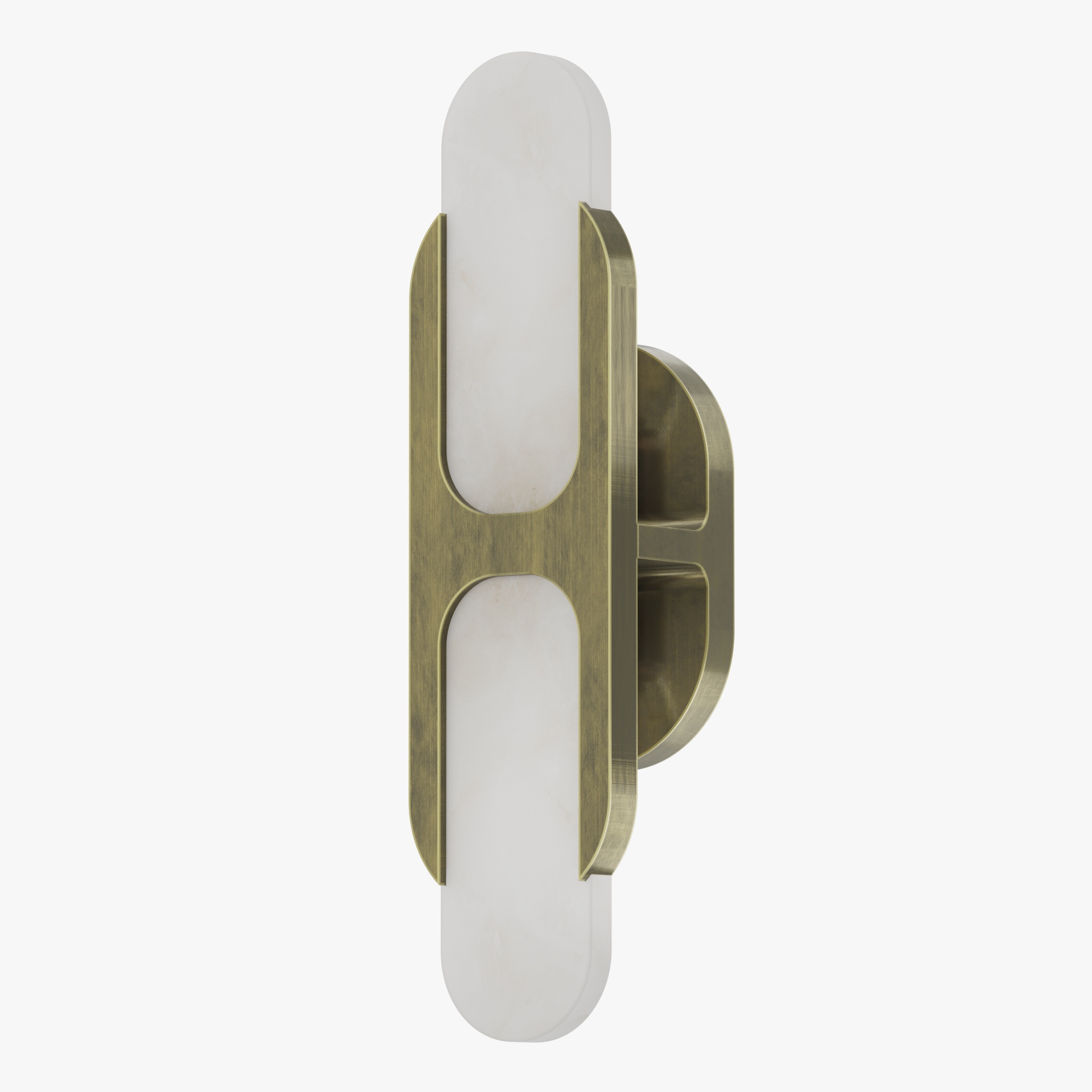 Natural Alabaster Wall Sconce – Antique Brass, 17"